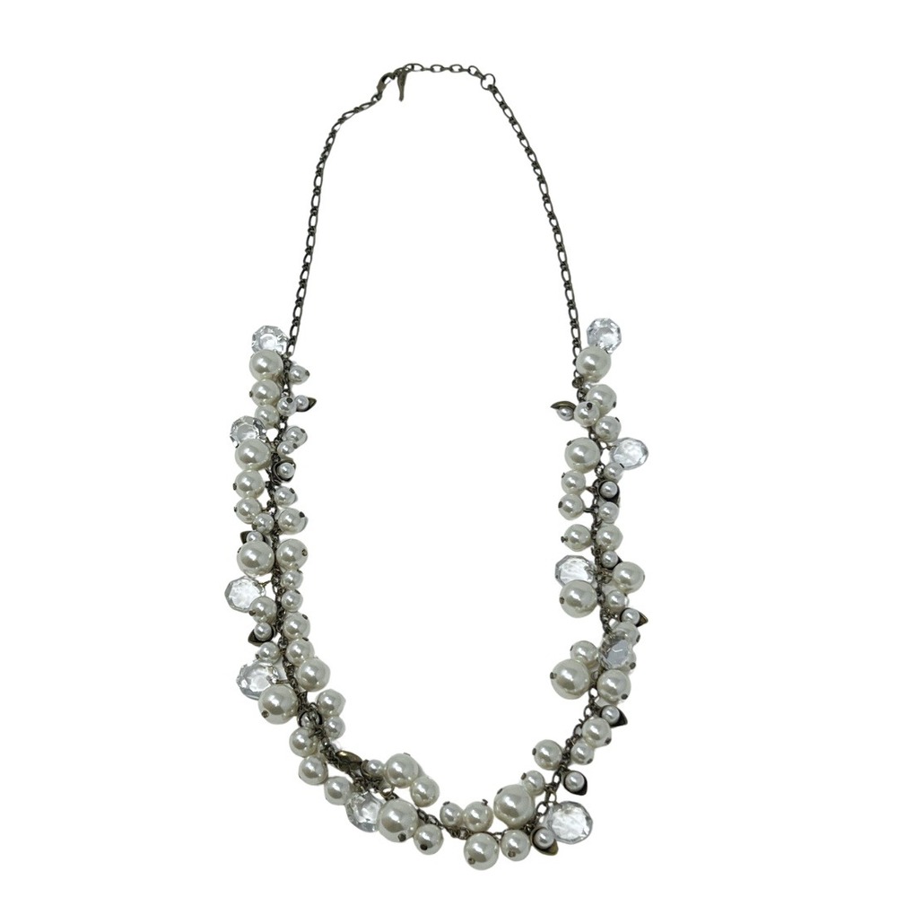 Chloe + Isabel N012RAW Faux Pearl Crystal Drops Long Necklace 34in New